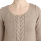 Cavalli Beige knitted wool sweater