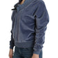 Cavalli Blue velvet cotton sweater