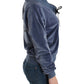Cavalli Blue velvet cotton sweater