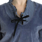 Cavalli Blue velvet cotton sweater