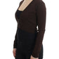 Cavalli Brown cropped wool cardigan