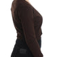 Cavalli Brown cropped wool cardigan