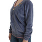 Cavalli Blue velvet zipup sweater