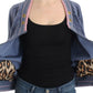 Cavalli Blue velvet zipup sweater