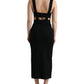 Dolce & Gabbana Black Cut Out Sleeveless Bodycon Midi Dress