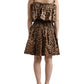 Dolce & Gabbana Brown Leopard Print Sleeveless A-line Dress