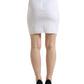 Dolce & Gabbana White Viscose High Waist Pencil Cut Mini Skirt