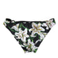 Dolce & Gabbana Black Lily Print Swimwear Bottom Beachwear Bikini
