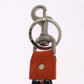 Dolce & Gabbana Red White Raffia Leather Clasp Finder Keyring Keychain