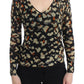 Cavalli Multicolor v-neck wool jumper