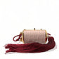 Dolce & Gabbana Pink Exotic Leather Mini Mirror Tassel Makeup Bag