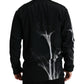 Dolce & Gabbana Black Floral Print Crewneck Pullover Sweater