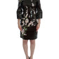 Dolce & Gabbana Black floral 3/4 Sleeve sheath dress