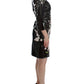 Dolce & Gabbana Black floral 3/4 Sleeve sheath dress
