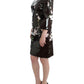 Dolce & Gabbana Black patent floral HANDPAINTED dress