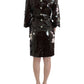 Dolce & Gabbana Black patent floral HANDPAINTED dress