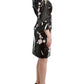 Dolce & Gabbana Black patent floral HANDPAINTED dress