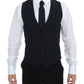 Dolce & Gabbana Blue Wool Formal Dress Vest Gilet