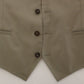 Dolce & Gabbana Beige Cotton Dress Vest Blazer Jacket