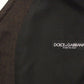 Dolce & Gabbana Brown Cotton Blend Dress Vest Gilet