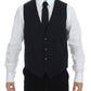 Dolce & Gabbana Blue Cotton Stretch Dress Vest Blazer