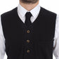 Dolce & Gabbana Black Cotton Viscose Dress Vest Blazer