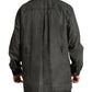 Dolce & Gabbana Dark Gray Cotton Collared Long Sleeves Shirt