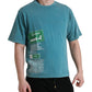 Dolce & Gabbana Blue Cotton Milano Street Round Neck T-shirt