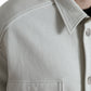 Dolce & Gabbana Grey Cotton Button Down Collared Coat Jacket