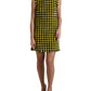 Dolce & Gabbana Yellow Houndstooth Sleeveless Aline Mini Dress