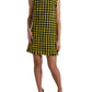 Dolce & Gabbana Yellow Houndstooth Sleeveless Aline Mini Dress
