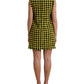 Dolce & Gabbana Yellow Houndstooth Sleeveless Aline Mini Dress