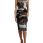 Dolce & Gabbana Multicolor Patchwork Midi Floral Leopard Bodycon Dress