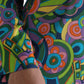 Dolce & Gabbana Multicolor Geometric Print Silk Crystals Midi Dress