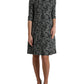 Dolce & Gabbana Black Chevron Polyester Shift Mini Dress