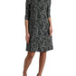 Dolce & Gabbana Black Chevron Polyester Shift Mini Dress