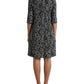 Dolce & Gabbana Black Chevron Polyester Shift Mini Dress