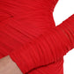 Dolce & Gabbana Red Nylon Stretch Cut Out Midi Dress