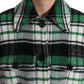 Dolce & Gabbana Green Plaid Long Sleeve Casual Coat Jacket