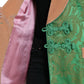 Dolce & Gabbana Green Floral Double Breasted Coat Jacket
