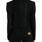 Dolce & Gabbana Black Striped SICILIA Double Breasted Jacket