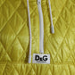 Dolce & Gabbana Yellow Nylon Quilted Hooded Pullover Jacket