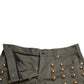 Dolce & Gabbana Green Embellished Cotton High Waist Hot Pants Shorts