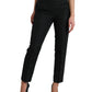 Dolce & Gabbana Black Polyester High Waist Tapered Pants