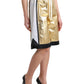 Dolce & Gabbana Gold Polyester Perforated High Waist Shorts