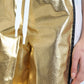Dolce & Gabbana Gold Polyester Perforated High Waist Shorts