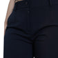 Dolce & Gabbana Blue Mid Waist Tapered Cropped Pants