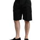 Dolce & Gabbana Black Cotton Stretch Cargo Bermuda Shorts