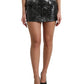 Dolce & Gabbana Black Cotton Blend High Waist Mini Skirt