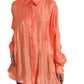 Dolce & Gabbana Peach Long Sleeve Button Down Blouse Top